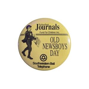 Vintage Suburban Journals Fund For Children Old Newsboys Day Pin - Charity